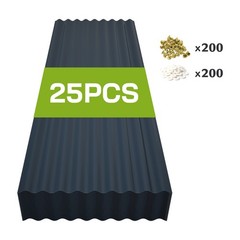 25 PCS Roof Panels Plastic Hardware Roofing Sheets Wall Panels Gray
