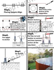 6″ High Frameless Swimming Pool Glass Railing Spigot for 3/8″-3/4″ Glass Thick
