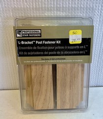 Professional Stair Fasteners 3″ L-Bracket Post Fastener Kit Oak Wood ~ 4 sets