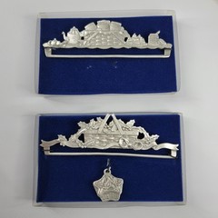 Bell Pull Jam Preserves Holly Silver Tone Metal Decor 6 Inch Lot x2 Vintage