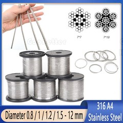 Stainless Steel Wire Rope Cable 0.8 mm – 12 mm 316 A4 7×7 7×19 Balustrade Fence