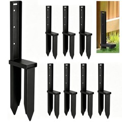 Wpbhk 8Pcs Fence Post Repair Kit, Ground Spike Anchor, Heavy Duty Fence Post …
