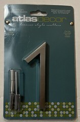 Atlas Decor House # “1” Avalon 4.5inch Tall – Brushed Nickel Plated & Lacquered
