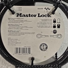 Master Lock 85DPF 4ft X 3/8in Braided Security Cable Loop Ends Black Coated