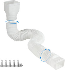 White 1-Pack Rain Gutter Downspout Extensions Flexible, Drain Downspout Extender