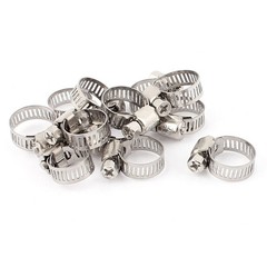 12pcs Stainless Steel Adjustable Drive Hose Clamp Worm Clip for 9mm-16mm Pipe