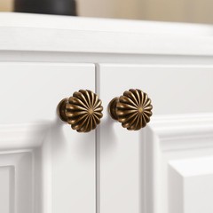 FAPUAL 10 Pack Antique Brass Cabinet Knobs for ‎Single hole,