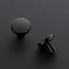 JOY DECOR 5 Pack Kitchen Cabinet Knobs Solid Drawer Single Hole, Matte Black