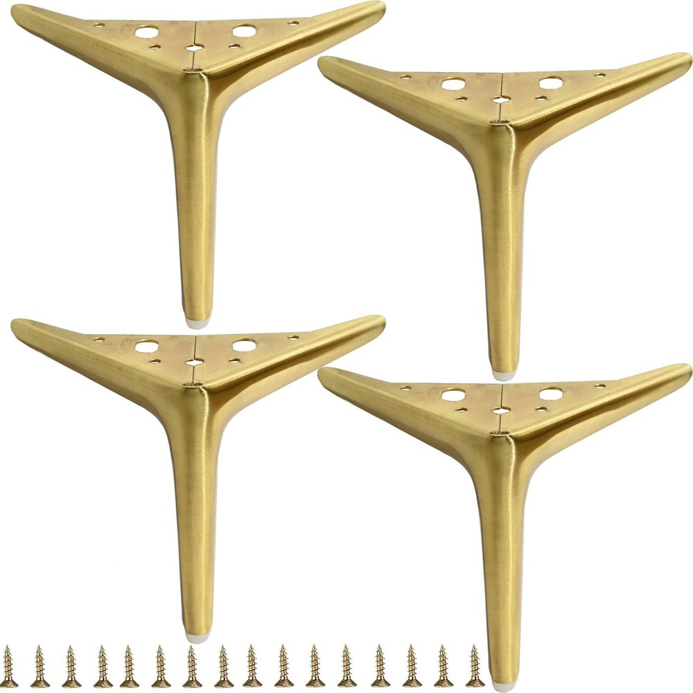 Smaxcn 6″ Brushed Gold Metal Furniture Legs (4-Pack) – Modern Style 15cm