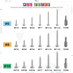 Glarks 51Pcs #8 x 1/2” Button Head Torx Security Sheet 50pcs x