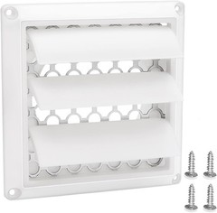 4″ Louvered Exhaust Dryer Vent Cover with Pest Guard by Blutoget