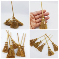 8pcs Mini Brooms Wizard Flying Broom Miniature Brooms for Crafts