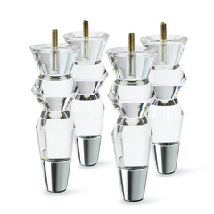 Jerever Acrylic Furniture Legs 6.9Inch Replacement Sofa Feet Cabinet Modern