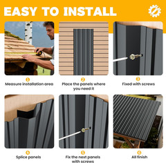 10 Pcs Metal Roofing Panels Corrugated Galvanized Roof Panels L41.34X W17.72″