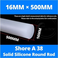 White Solid Silicone Round Rod Materials Ø 16MM-200MM, L=100MM-500MM Shore A 38