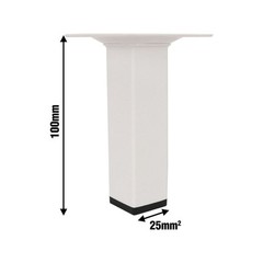 Adoored 25 x 100m White Square Metal Furniture Leg