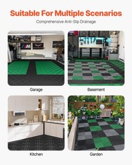 Interlocking Drainage Mat, 12” x 12” Modular Interlocking Cushion, 40 Pcs Splici