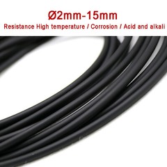 Solid Round Fluorine Rubber Sealing Strip Ø2mm-15mm For Car Cabinet Door Seal