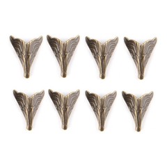 8PCS 20x26mm Antique Corner Protectors Bronze Tone for Case Box Corners For