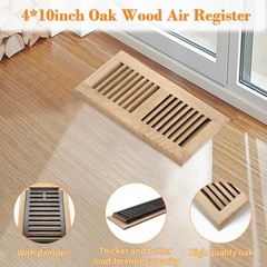 2PC 4×10 Inch White Oak Wood Floor Register Vents Cover – Drop in Register wi…