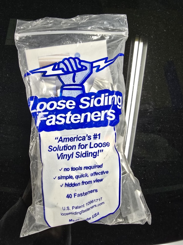 Loose siding fasteners. Secure vinyl siding Lock Together.