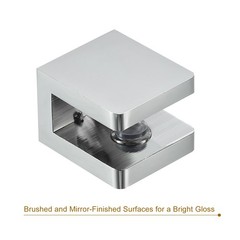 Glass Shelf Clamp, 10Pcs Glass Clip Holder Support for 5-8 mm Thick, Silver