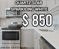 Quartz Slab Sparkling White – 127x63x1.18 (3CM)
