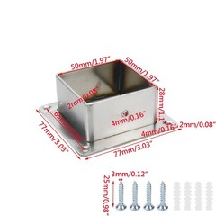 4 Pcs Square Post Bases Stainless Steel Flange Anchor Bases Heavy Duty Post B…