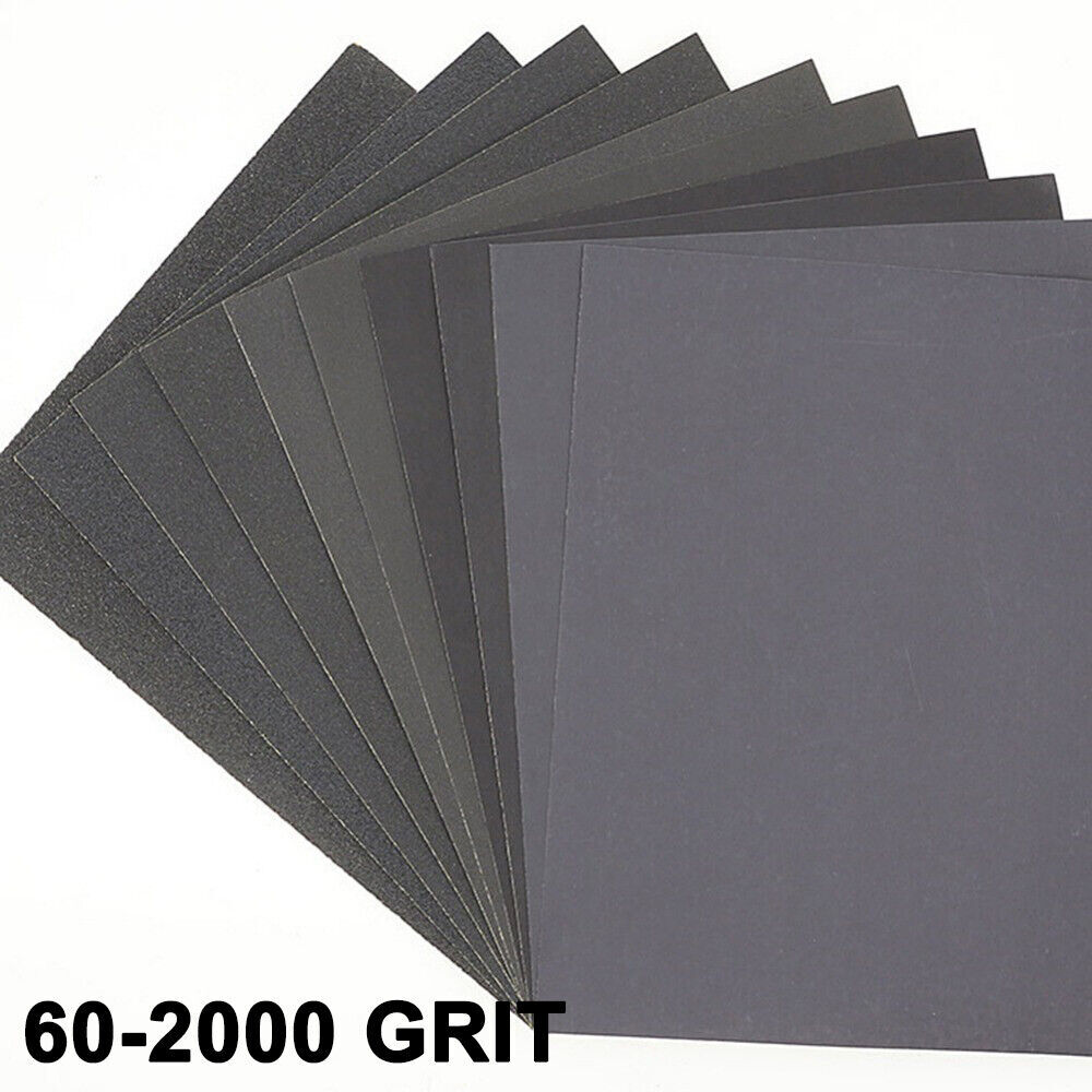 10-50 Sheets Wet & Dry Sandpaper 180,240,320,400,600,2000 Grit Sanding Polishing