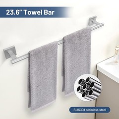 Turs 5-Pieces Brushed Nickel Bathroom Hardware Set 23.6 Inch Sus304 Stainless