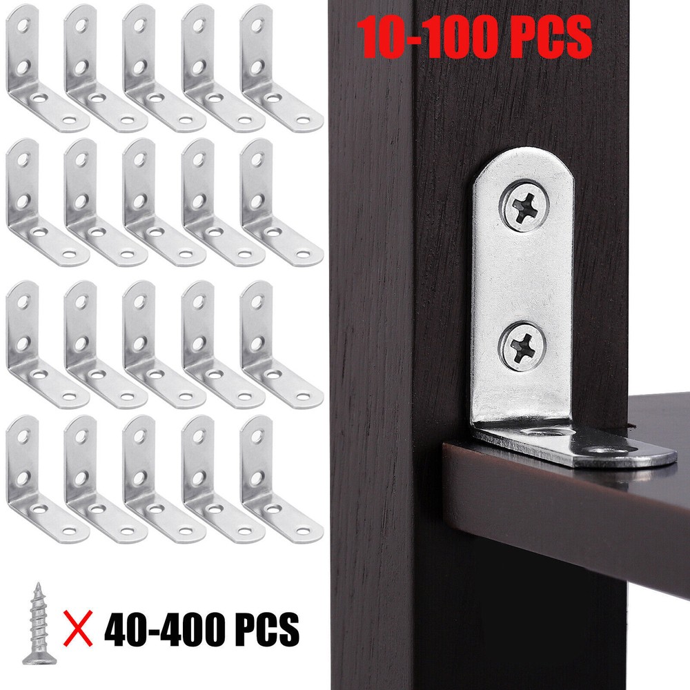 1.5″ inch “L” Steel Corner Braces w/ Screws Pack Right Angle Bracket Wholesale