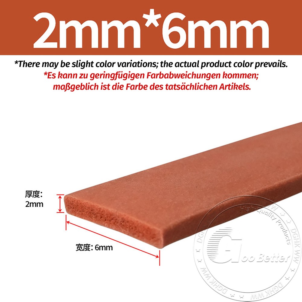 Red Silicone Sponge Seal Strips Square Foamed Rubber Gasket Thick 2mm-100mm