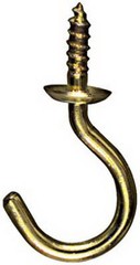 Cup Hook, Solid Brass, 1-1/2 In., 2-Pk. – N119-727