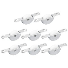 8pcs 25mm Sliding Door Nylon Pulley Furniture Roller Wheels White Silver