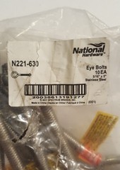 National Hardware Stainless Steel Eye Bolts 5/16″ x 5″ 10pk N221-630