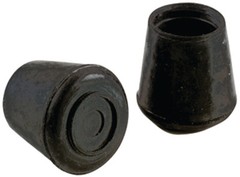 TIP LEG FURN 1-1/4IN BLK RUBB