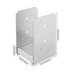 12 PCS Post Anchor Brackets, Adjustable Post Base, U-shaped Post Base, Silver