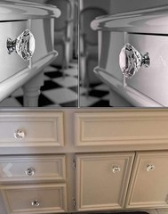 OctinPris 6pcs 30mm Crystal Glass Knobs Silverbase-6 pack, Transparent