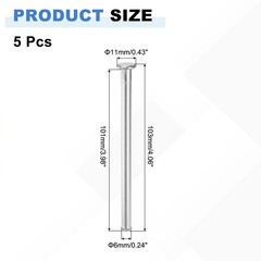5Pcs Door Hinge Pins, 4 Inch Interior Security Pins Nickel Silver