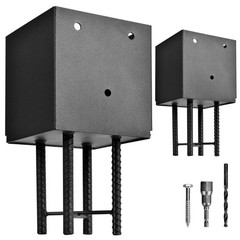 2 Pack Metal Post Base Holder, 6”x6” Internal 5.5″x5.5″, Post Anchor Bracke…