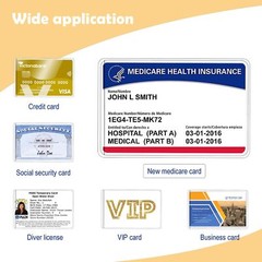 6 Pack New Medicare Card Holder Protector Sleeves_12Mil Clear PVC Waterproof Med