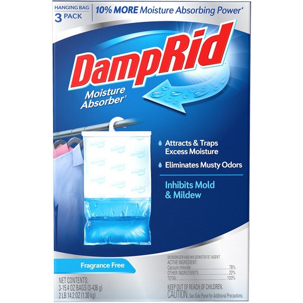 Damp Rid FG83FSSB Moisture Absorber Hanging Bag – Fresh Scent (3pk)