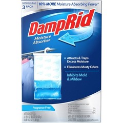 Damp Rid FG83FSSB Moisture Absorber Hanging Bag – Fresh Scent (3pk)