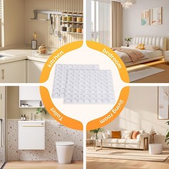 Queenti Silicone 160 Pcs Cabinet Door Bumpers Round 1/2 Diameter Self Adhesive