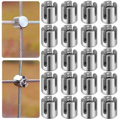 20PCS Cross Clamps for 5/64″- 3/32″ (2-2.4mm) Wire Rope or Rod Fittings, T316…