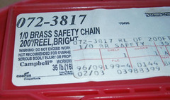 16′ of 1/0 Bright Brass Safety Chain Plumbers Chain Sash Campbell 072-3817
