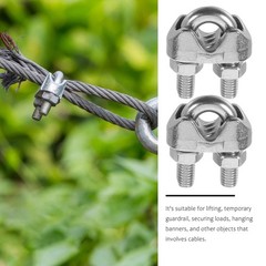 20 Pcs Cable Jacket Set Wire Rope Clip Clamp Steel Clips Small Clamps