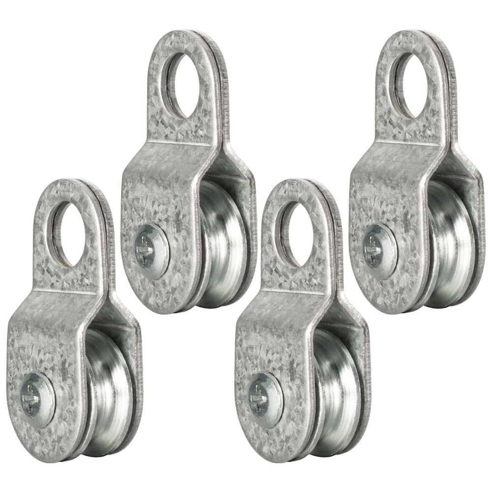 4 Pack Small Snatch Cable Pulley Block for 6mm / 0.23 Inch Wire Rope, Single …
