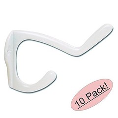 *10 Pack* Designers Impressions White Lite Duty Coat & Hat Hook: 57577