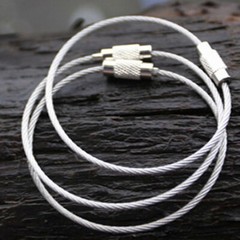 Stainless Steel Wire Rope Keychain Key Ring Cable For Outdoor Hiking Sports